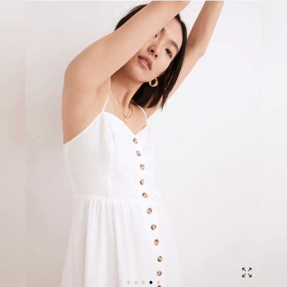 NWT Madewell Linen-Cotton Cami Button-Front Midi Dress, Size 0 - Picture 2 of 12